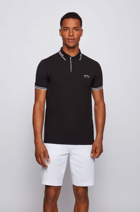 μπλουζάκι Boss Polo Paul Curved Nos - 50412675 μαύρο