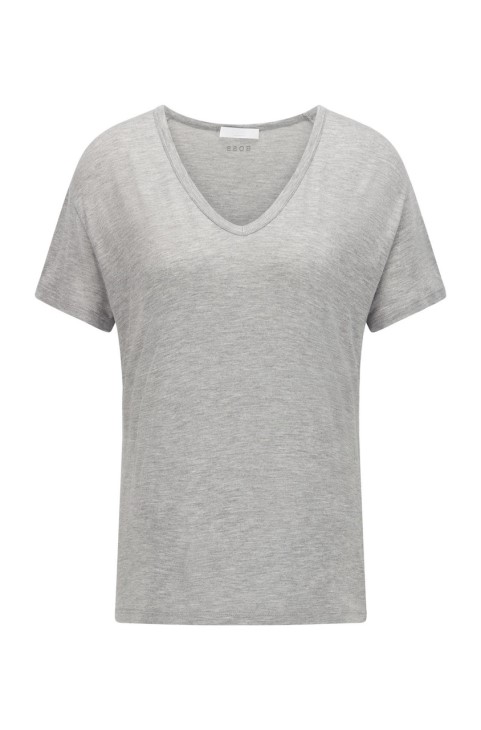 Boss V Neck Tee Eviena 50458594 γκρι