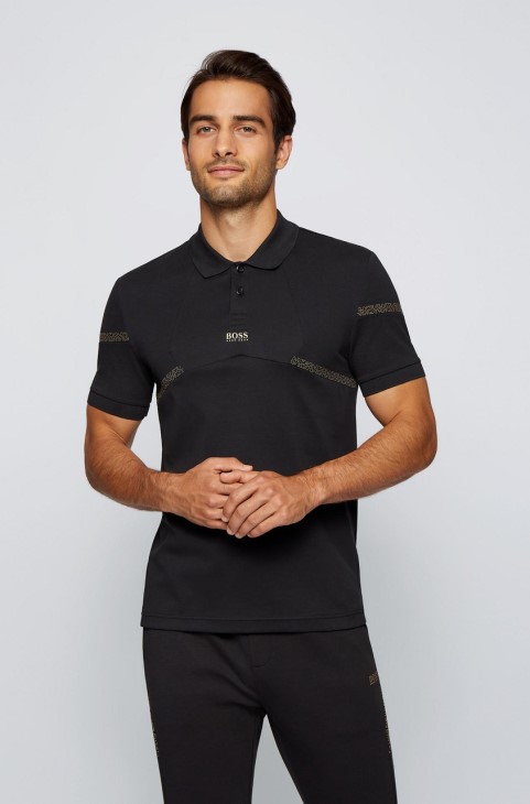 Boss Polo Paul Pixel 50464578 μαύρο