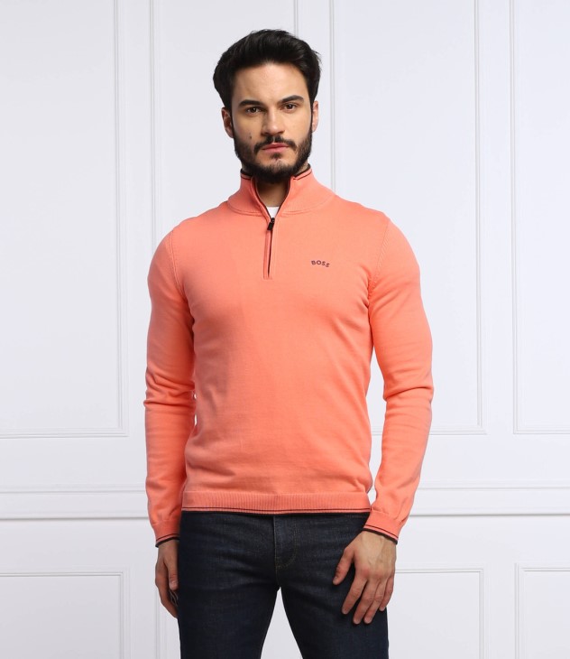 Boss Half Zip Zitom 50468134 ανοιχτό γκρι
