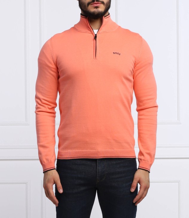 Boss Half Zip Zitom 50468134 ανοιχτό γκρι
