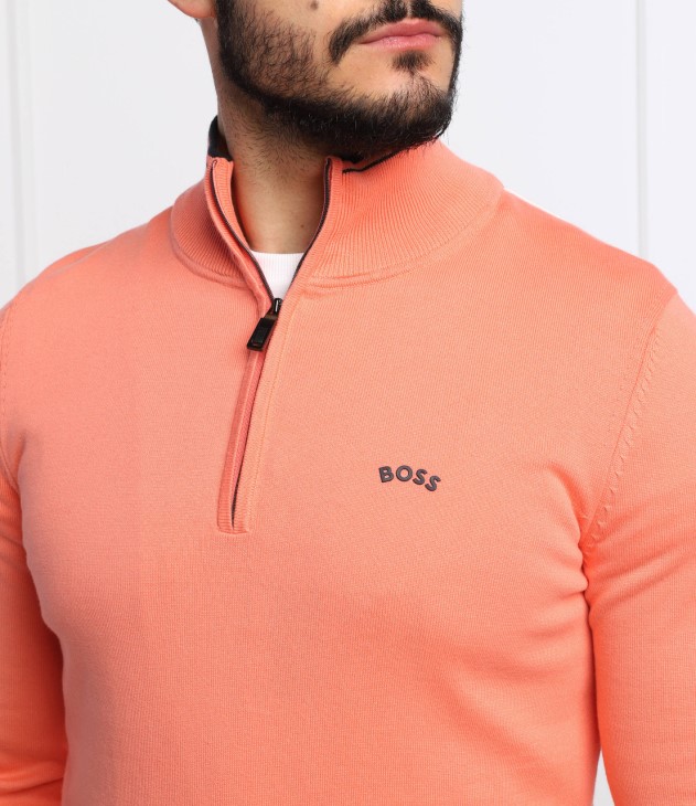 Boss Half Zip Zitom 50468134 ανοιχτό γκρι
