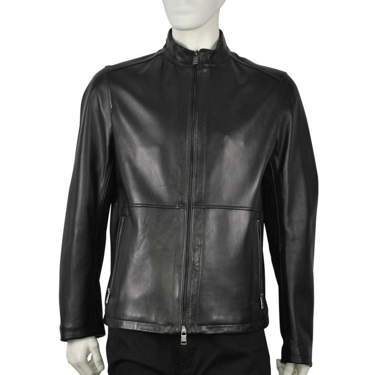 Boss Leather Jkt Nabino - 50374185 μαύρο
