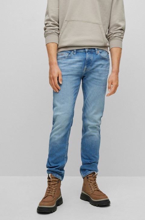 Slim-fit τζιν σε μπλε Comfort-stretch Denim Hugo Boss γαλάζιο