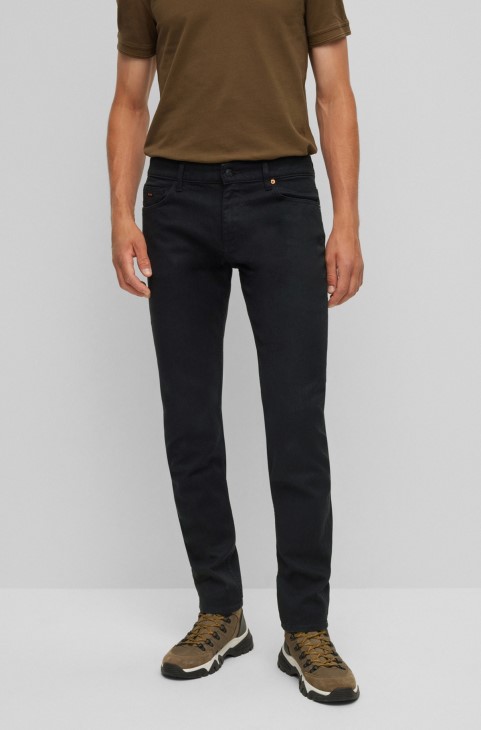 μαύρο τζιν Hugo Boss Slim-fit σε μαύρο-μαύρο Comfort-stretch τζιν