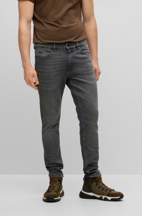 Slim-fit τζιν σε γκρι Comfort-stretch Denim Hugo Boss Grey