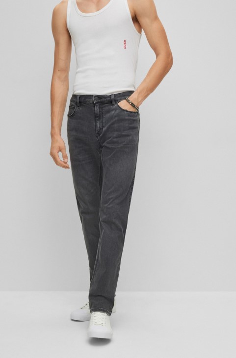 Hugo Boss Slim-fit σκούρο γκρι τζιν σε μαύρο Comfort-stret τζιν