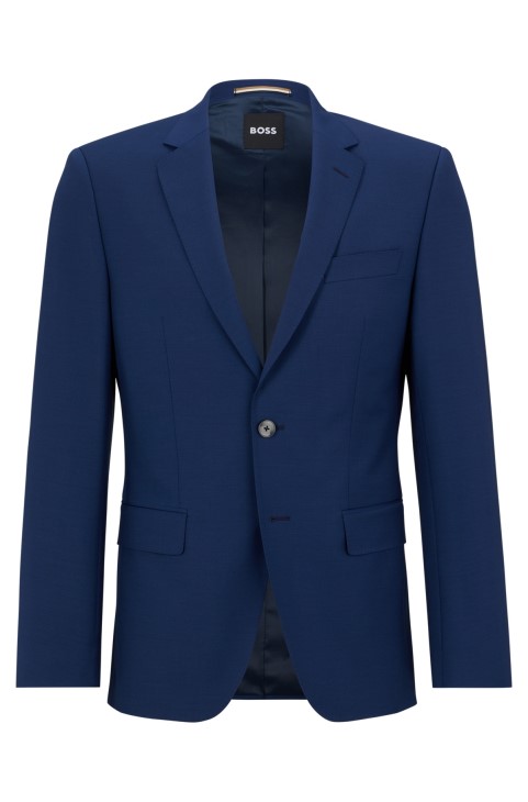 Slim-fit Jacket σε συνδυασμό παρθένου μαλλί Hugo Boss Blue