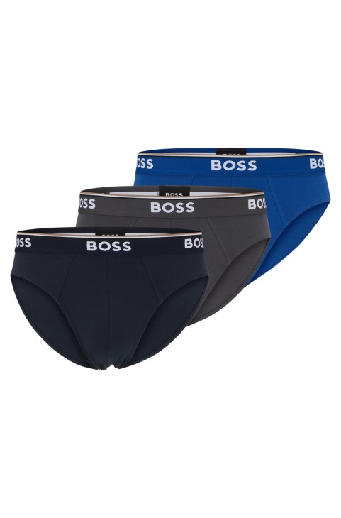 Hugo Boss τριών σλιπ βαμβακερό σλιπ με λογότυπο μπλε στη μέση