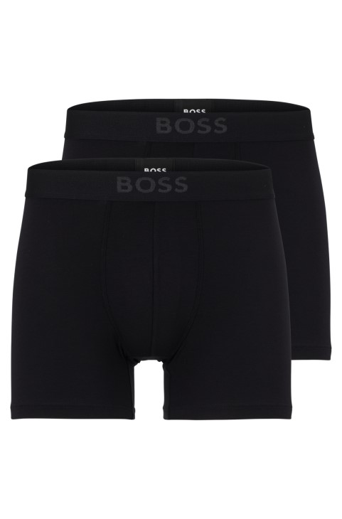 Hugo Boss δύο συσκευασίες μποξερ σλιπ τύπου Stretch-modal με μαύρο λογότυπο