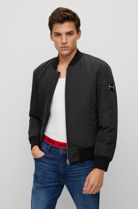 Hugo Boss Padded Bomber Jacket με μαύρο πλαίσιο με λογότυπο