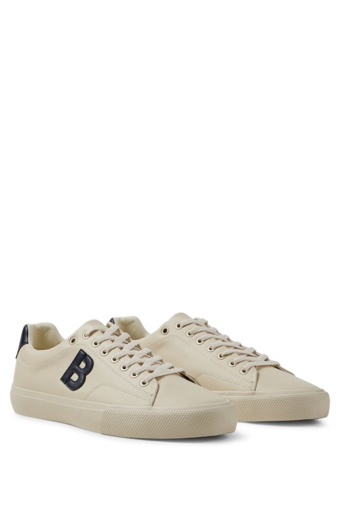 Hugo Boss Low-top Trainers με αντίθεση λεπτομέρειας 'b' ανοιχτό μπεζ