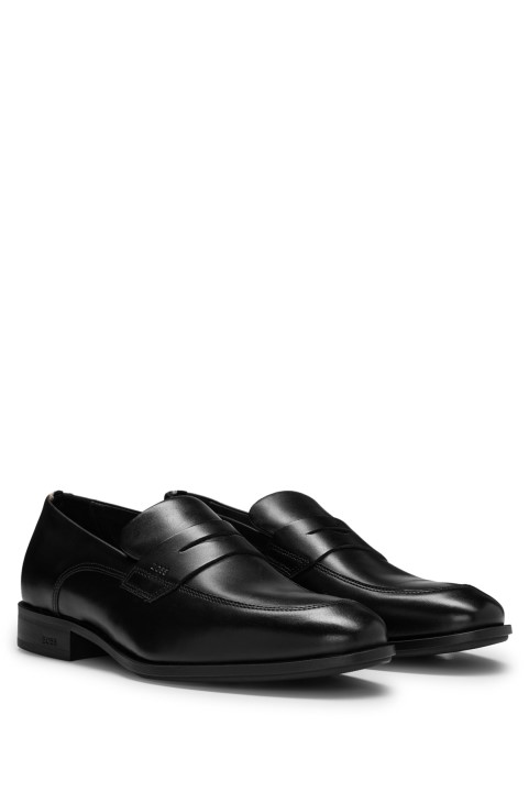 δερμάτινα Loafers Hugo Boss με ανάγλυφο λογότυπο και ελαφριά εξωτερική σόλα