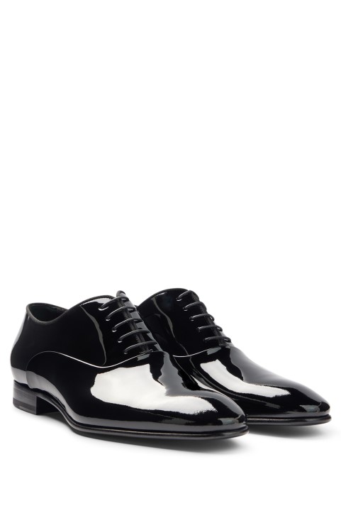 μαύρα παπούτσια Oxford από λουστρίνι με Grosgrain Piping Hugo Boss