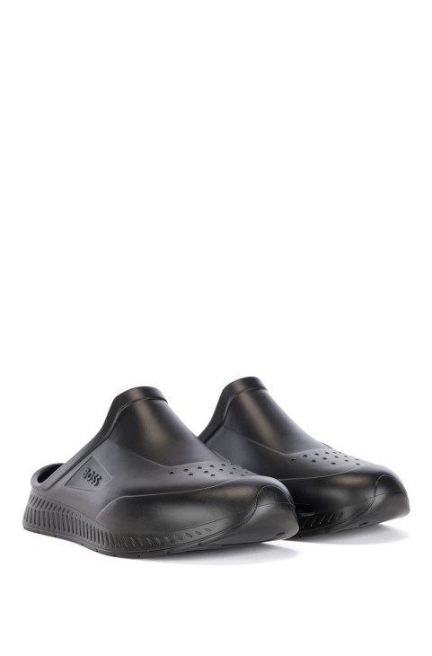 καουτσούκ Slip-on σανδάλια με ανάγλυφο λογότυπο Hugo Boss