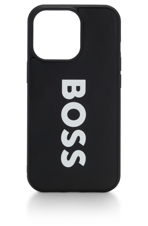 Hugo Boss δερμάτινη θήκη Iphone 13 Pro με μαύρο λογότυπο αντίθεσης