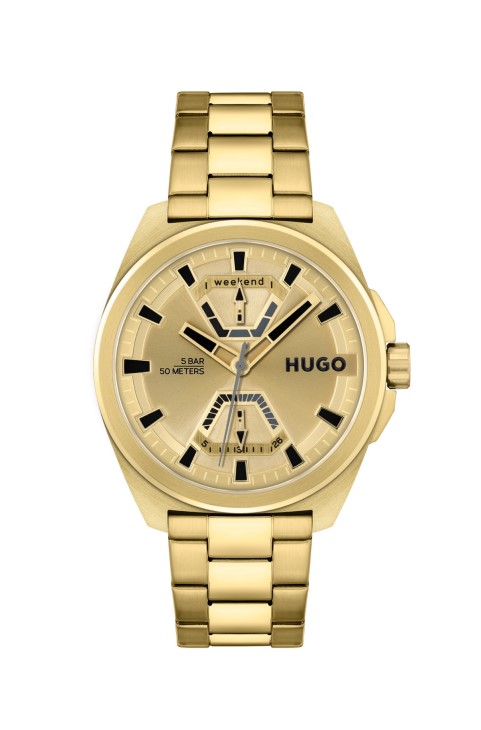 Ρολόι σε χρυσό εφέ με βραχιόλι με σύνδεσμο Hugo Boss Gold