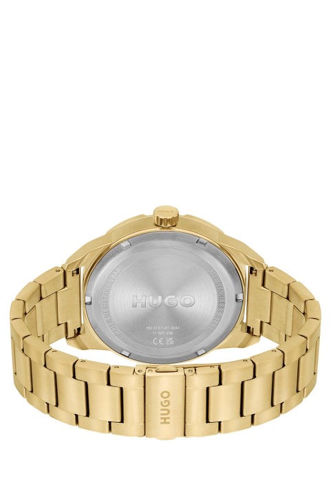 Assorted Pre Pack Gold-tone watch with olive dial Hugo Boss